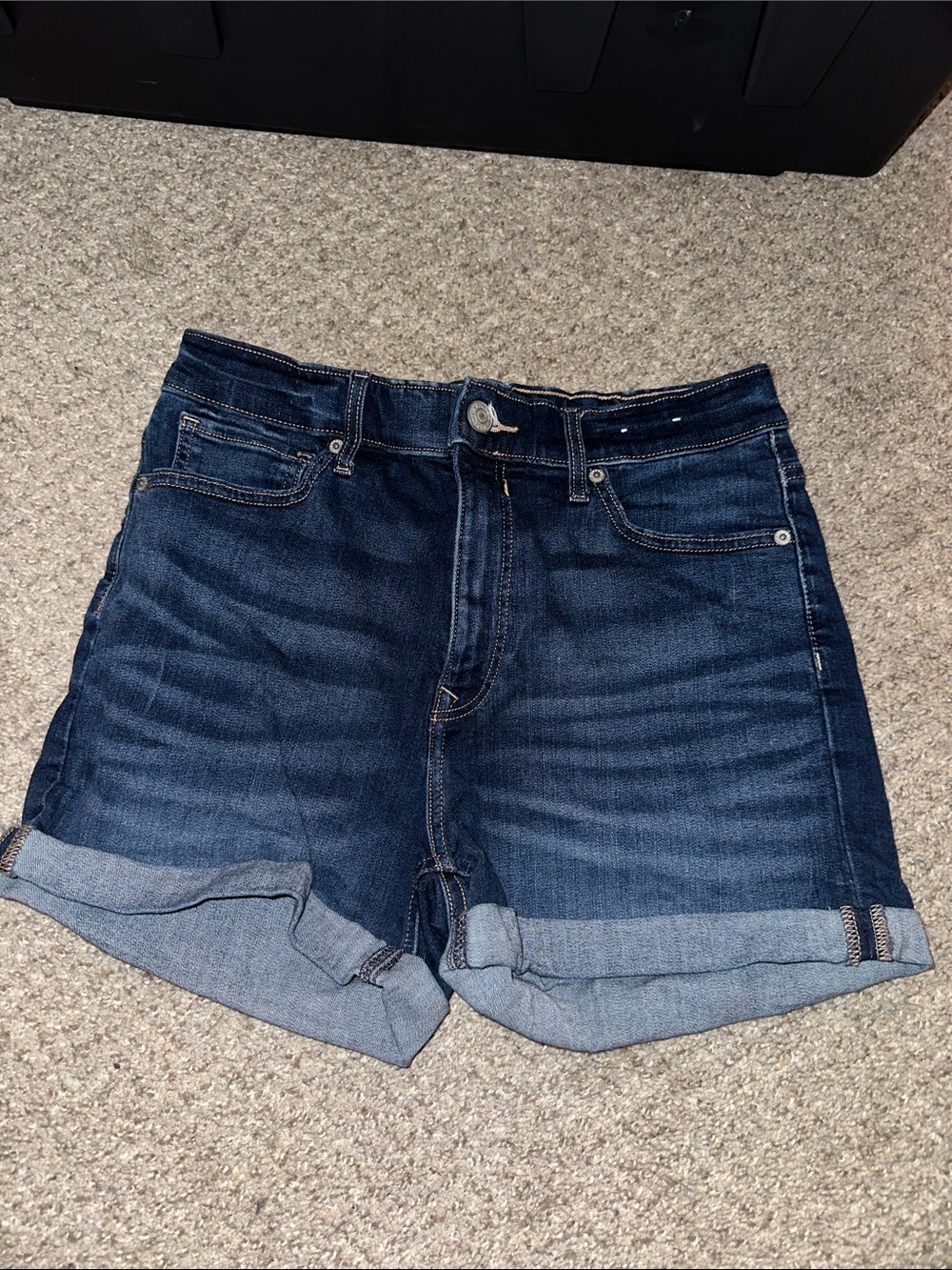 Express Dark Indigo Rolled Cuff Denim Shorts